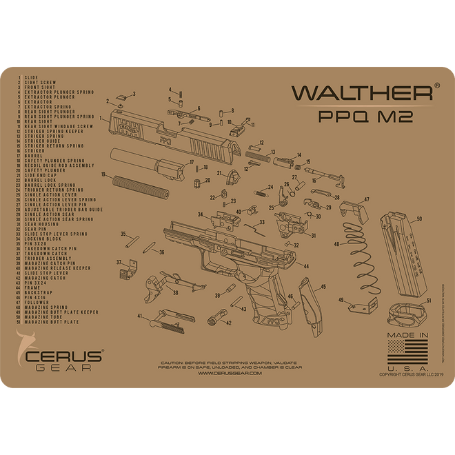 Walther® PPQ M2 Schematic Handgun Mat