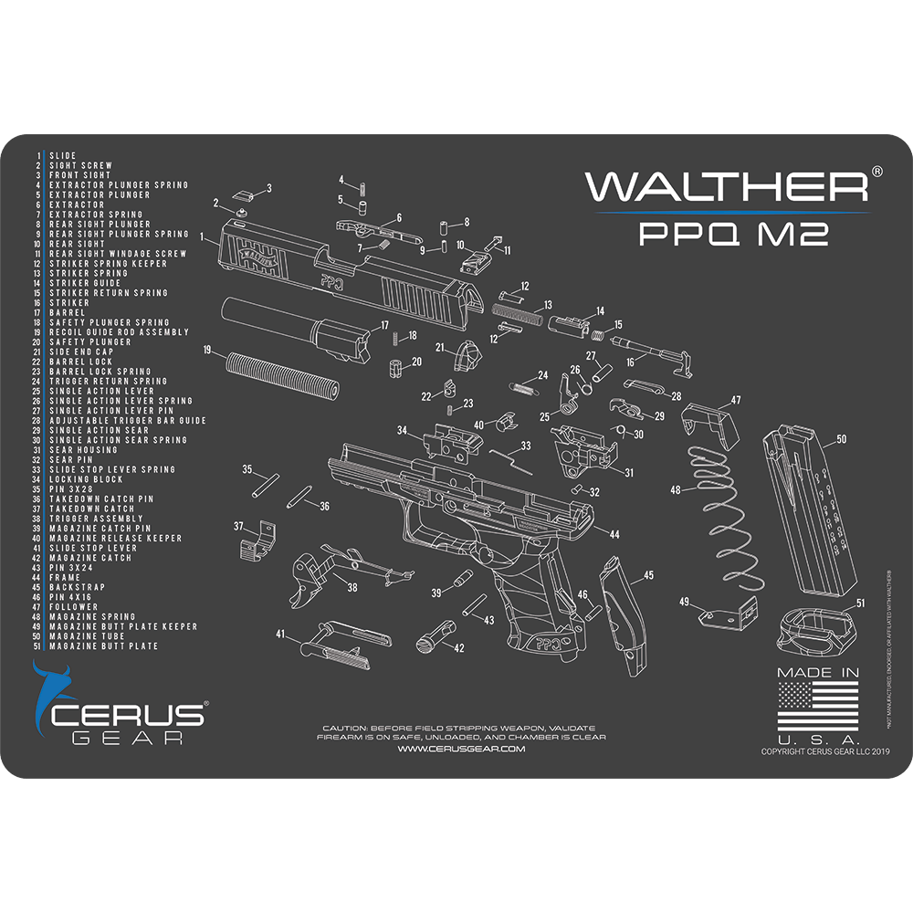 Walther® PPQ M2 Schematic Handgun Mat