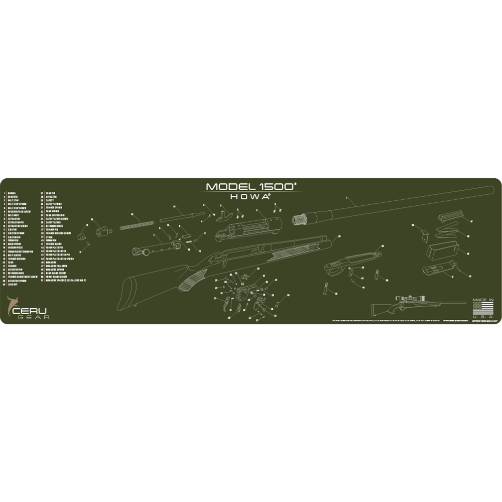 Top HOWA 1500 Parts List Olive Drab Green