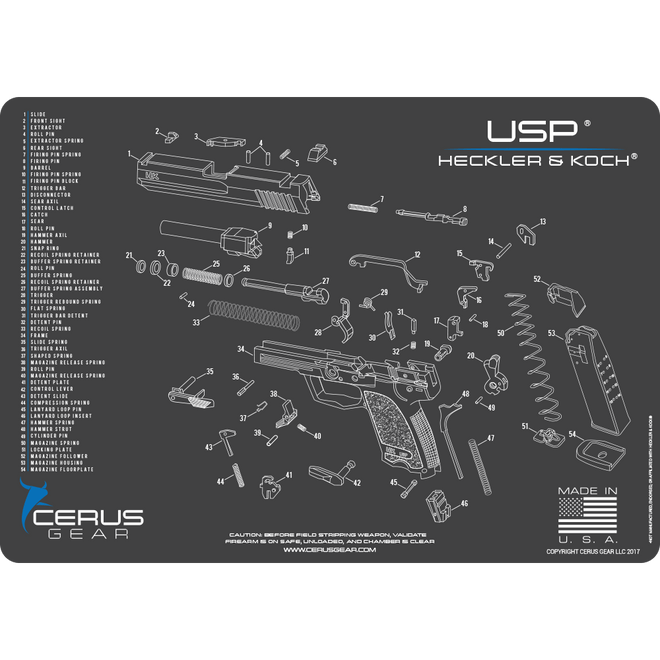 Heckler & Koch® USP® Schematic Handgun Mat