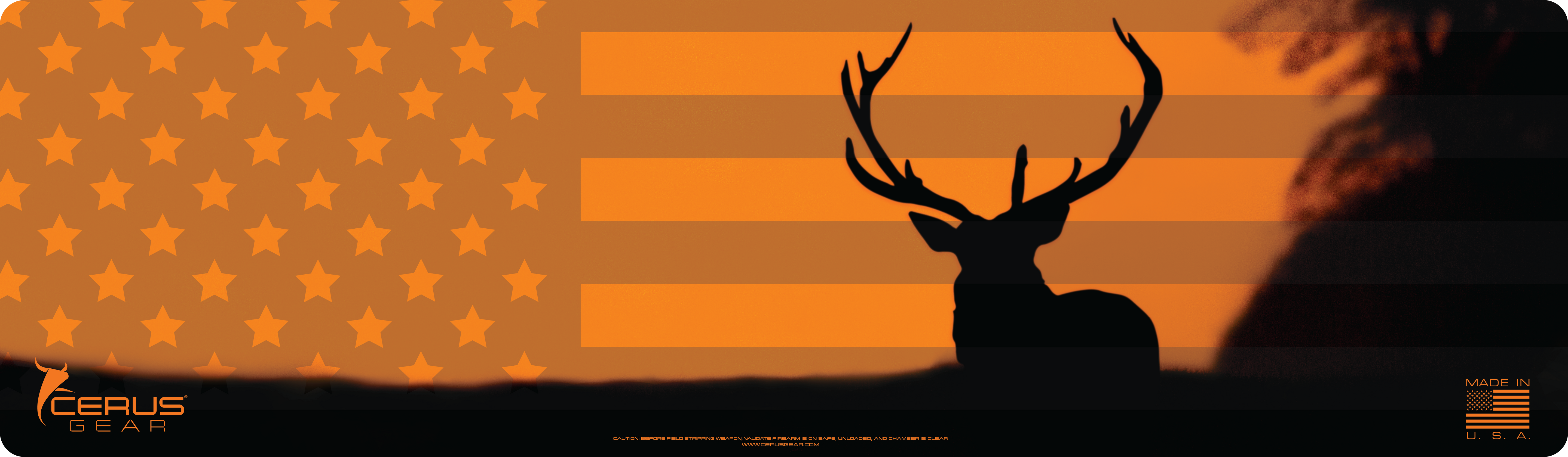 Elk Silhouette Sunset Wildlife Gun Mat