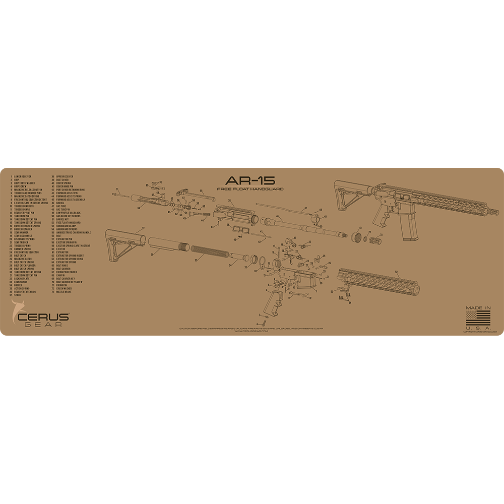 AR-15 Free Float Handguard Schematic Rifle Mat