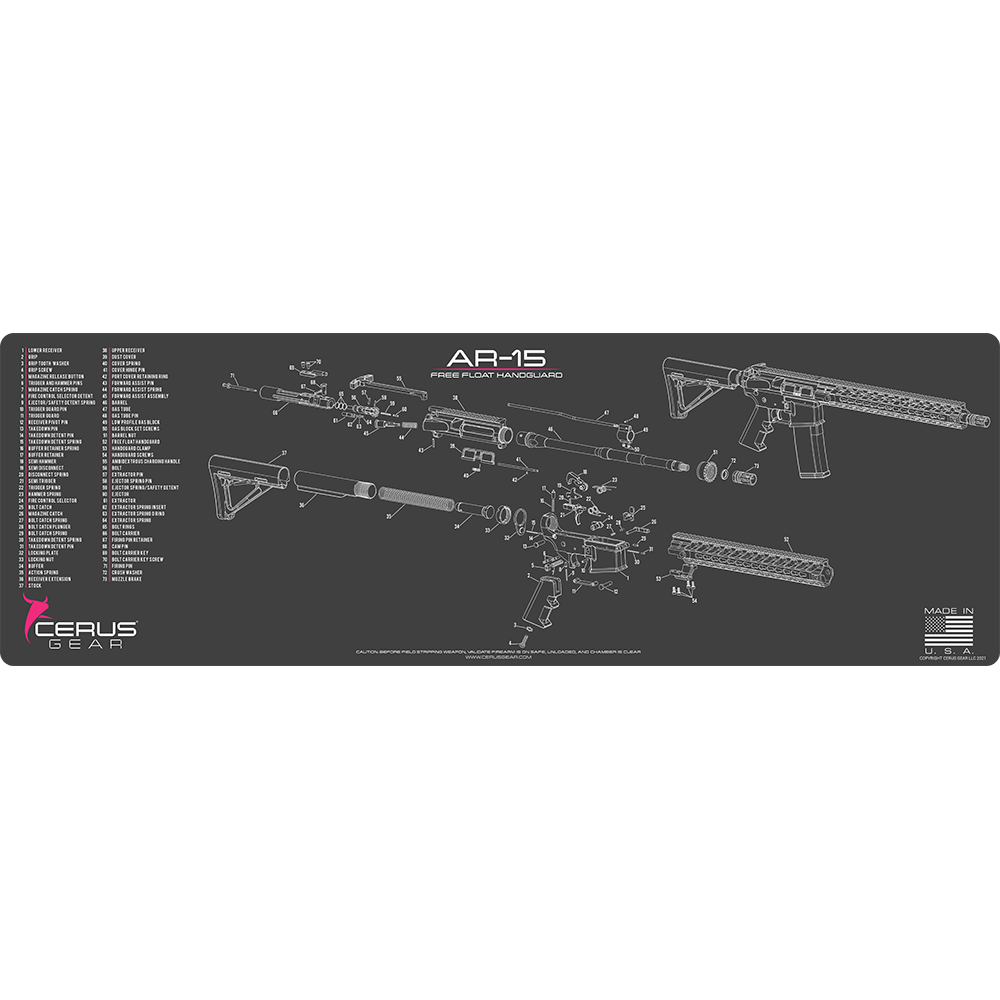 AR-15 Free Float Handguard Schematic Rifle Mat