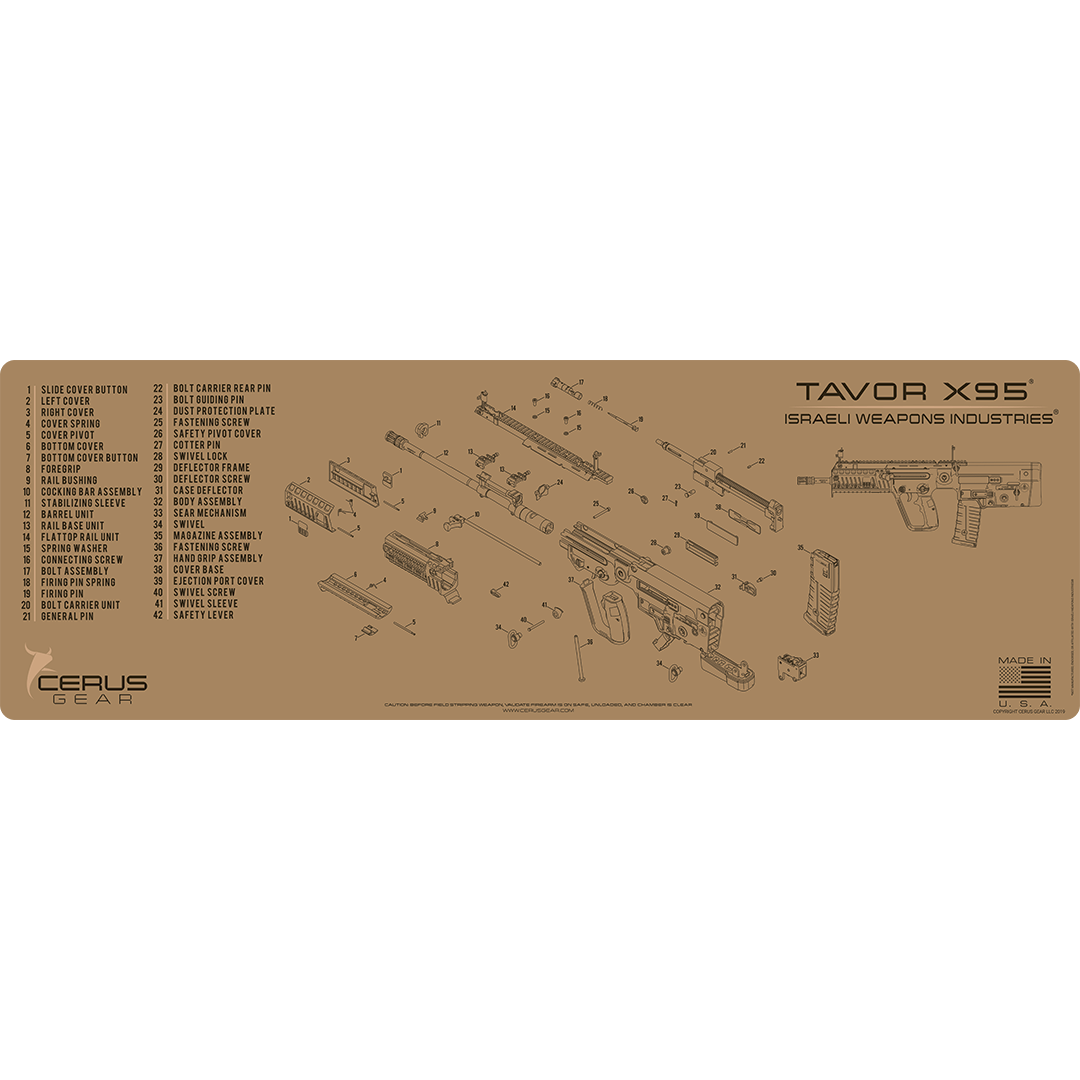 IWI Tavor X95 Schematic Rifle Mat