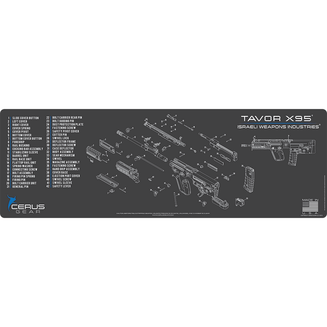 IWI Tavor X95 Schematic Rifle Mat