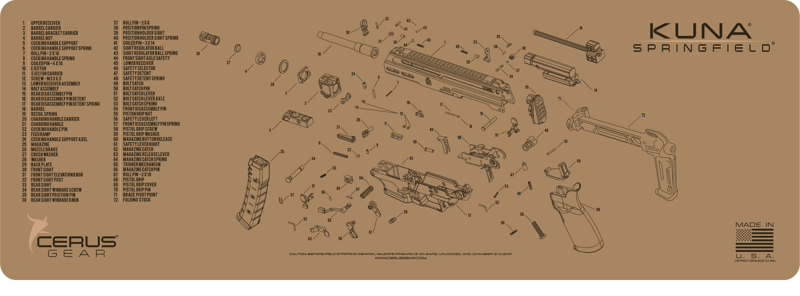 Springfield® Kuna® Schematic Rifle Mat