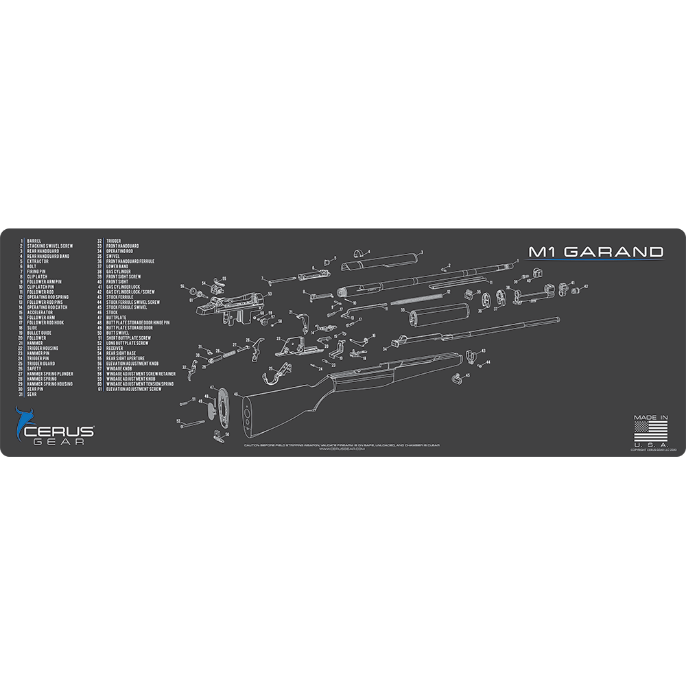 M1 Garand Schematic Rifle Mat