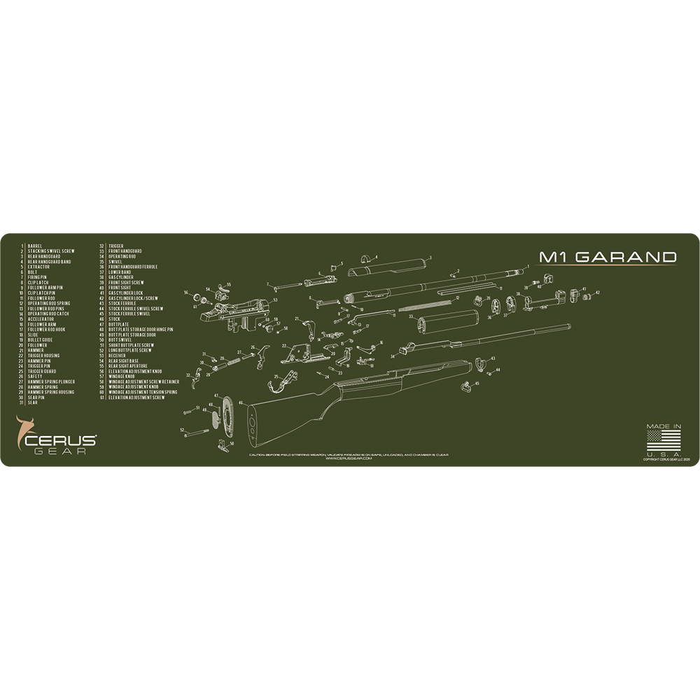 M1 Garand Schematic Rifle Mat