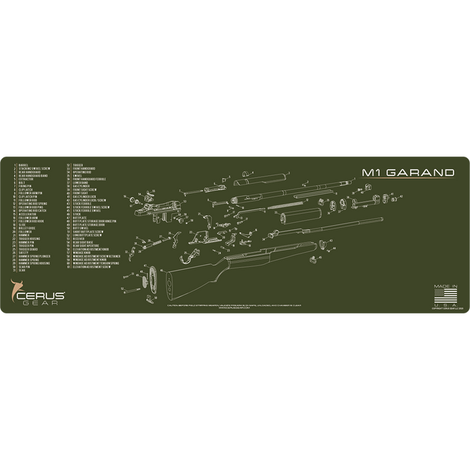 M1 Garand Schematic Rifle Mat