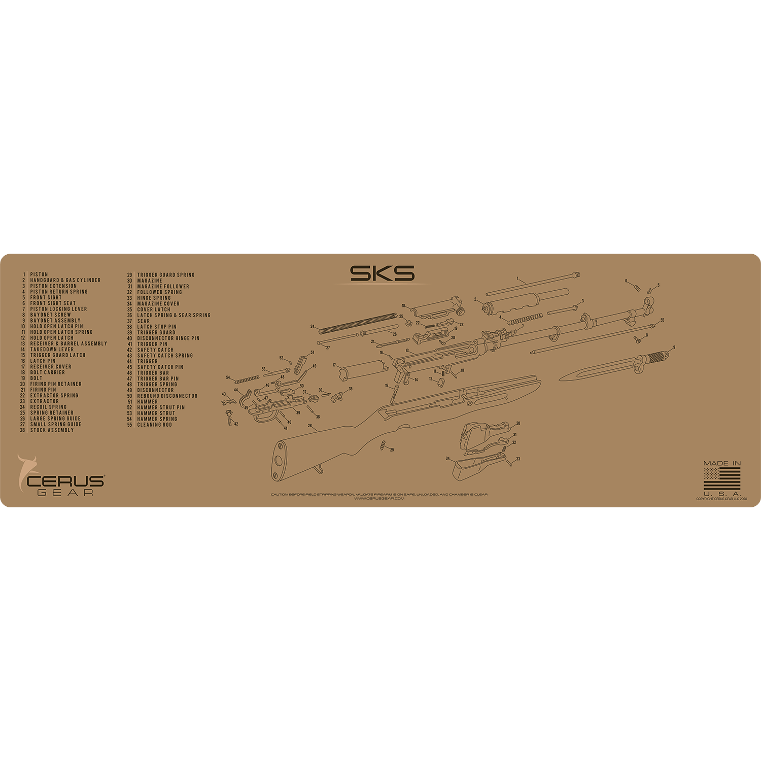 SKS Schematic Rifle Mat