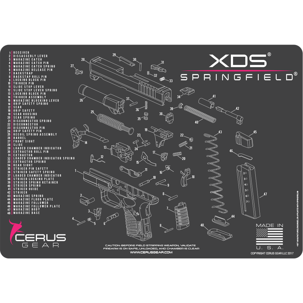 Springfield® XDS® Schematic Handgun Mat
