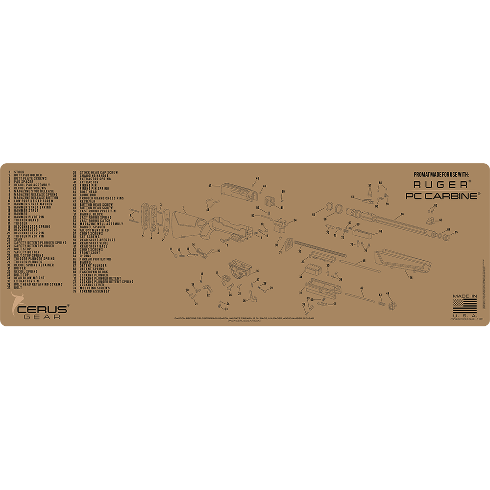 Ruger PC Carbine® Schematic Rifle Mat
