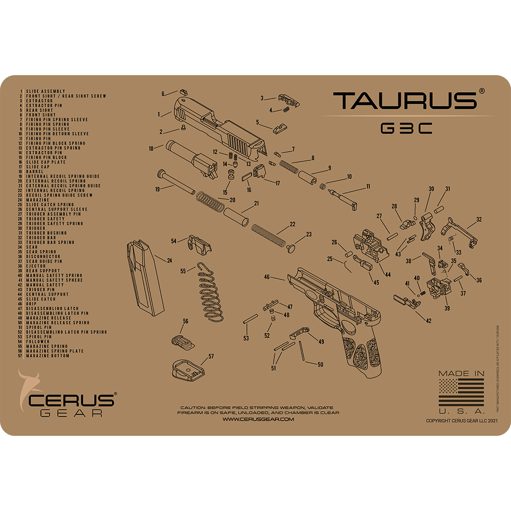 TAURUS® G3C Schematic Gun Mat