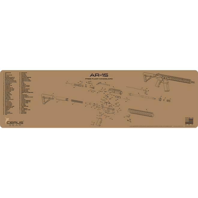 AR-15 Free Float Schematic Handguard Magnum Gun Mat