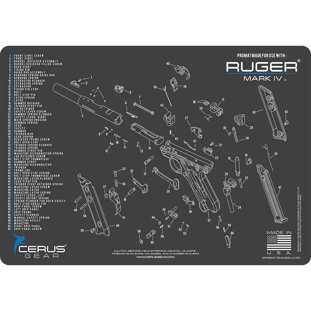 Ruger Mark IV® Schematic Handgun Mat