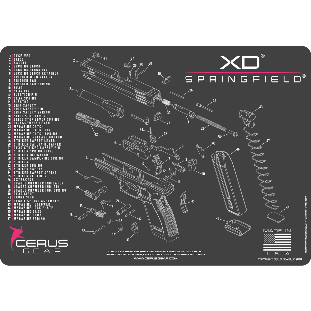 Best Cleaning Mat for Springfield XD Pink