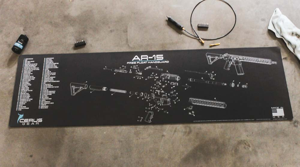 AR-15 Free Float Schematic Handguard Magnum Gun Mat