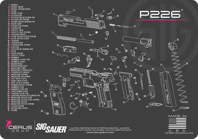 SIG SAUER® P226 Schematic Handgun Mat