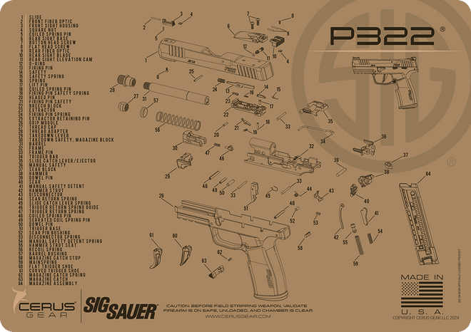 SIG SAUER® P322 Schematic Handgun Mat