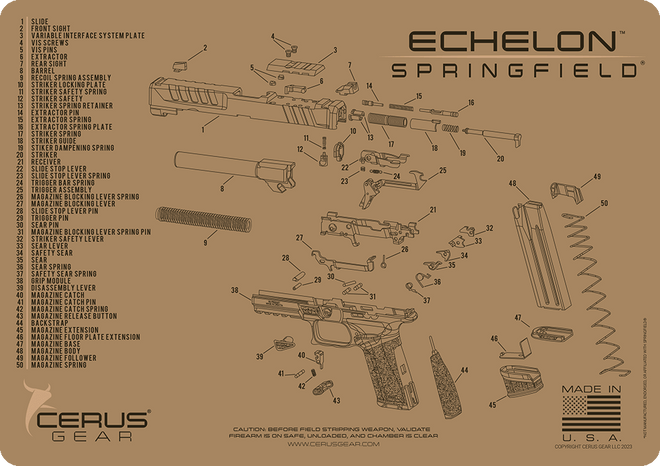 Springfield® Echelon™ Schematic Handgun Mat