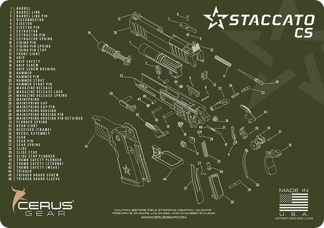 Staccato CS® Schematic Handgun Mat