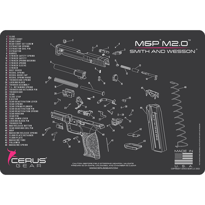 Smith & Wesson® M&P® M2.0 Schematic Handgun Mat