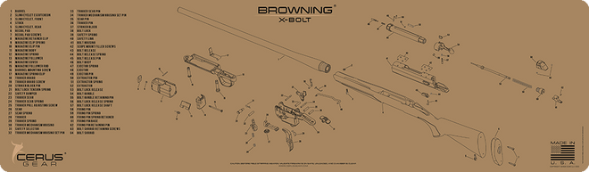 Browning X-Bolt Schematic Magnum Gun Mat