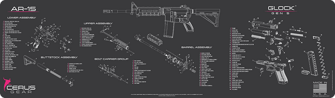 AR-15 & Glock Gen 5® Schematic Combo Magnum Gun Mat