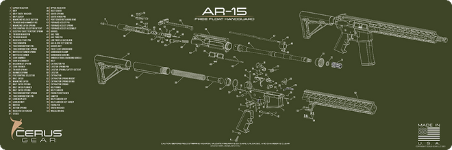AR-15 Free Float Handguard Schematic Rifle Mat