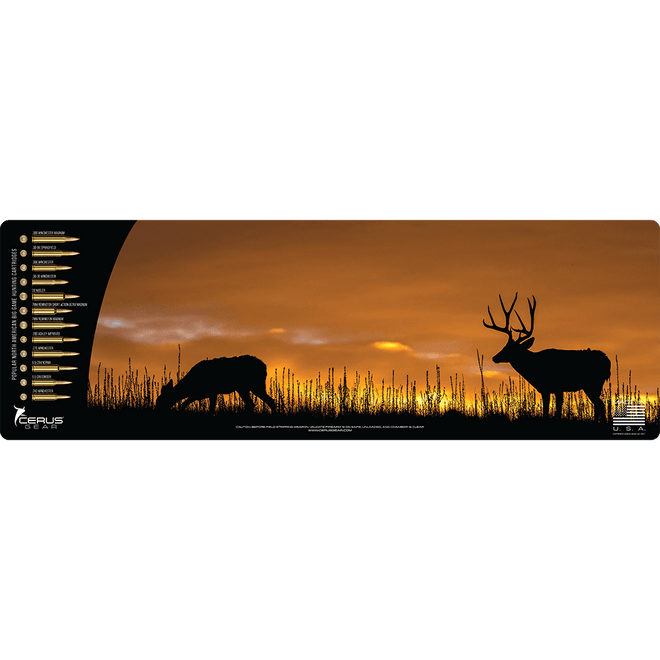 Mule Deer Sunset Wildlife Gun Mat