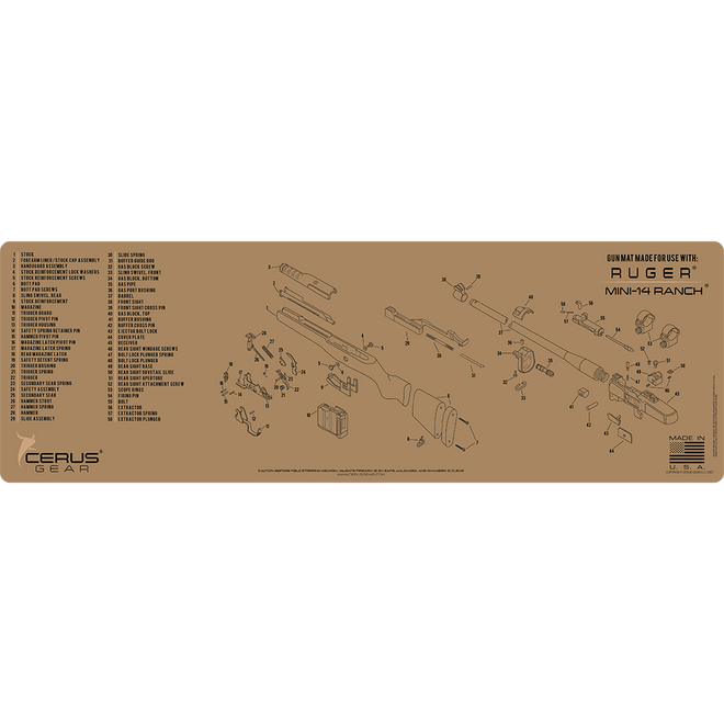 Ruger Mini 14 Ranch Schematic Rifle Mat