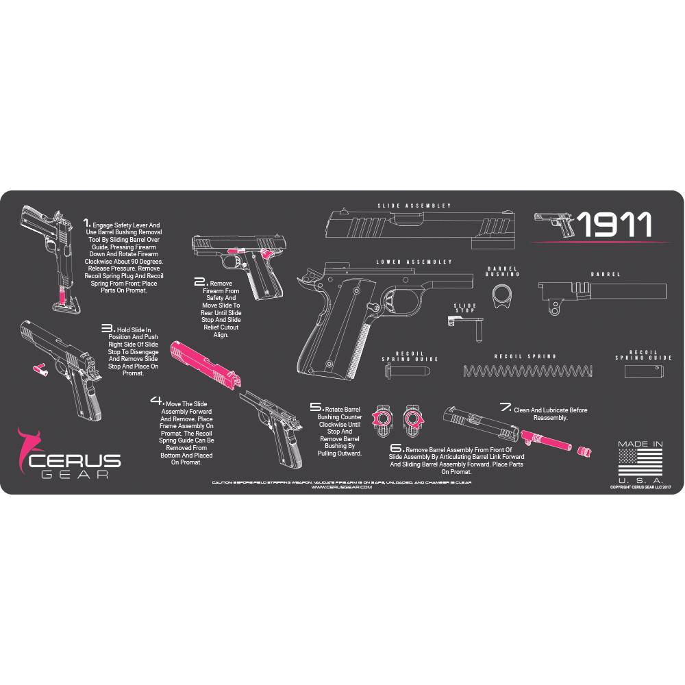 WOMENS 1911 FIELD STRIP MAT WITH DIRECTIONS