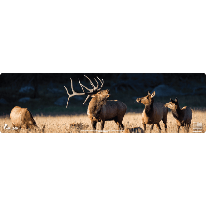 Bull Elk with Herd Wildlife Gun Mat