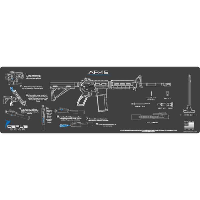 BEST AR CLEANING MAT WITH FIELD STRIP DIRECTIONS