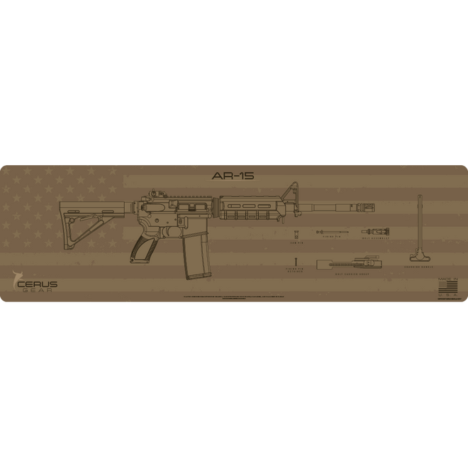 FDE Jumbo AR-15 Field Strip Mat