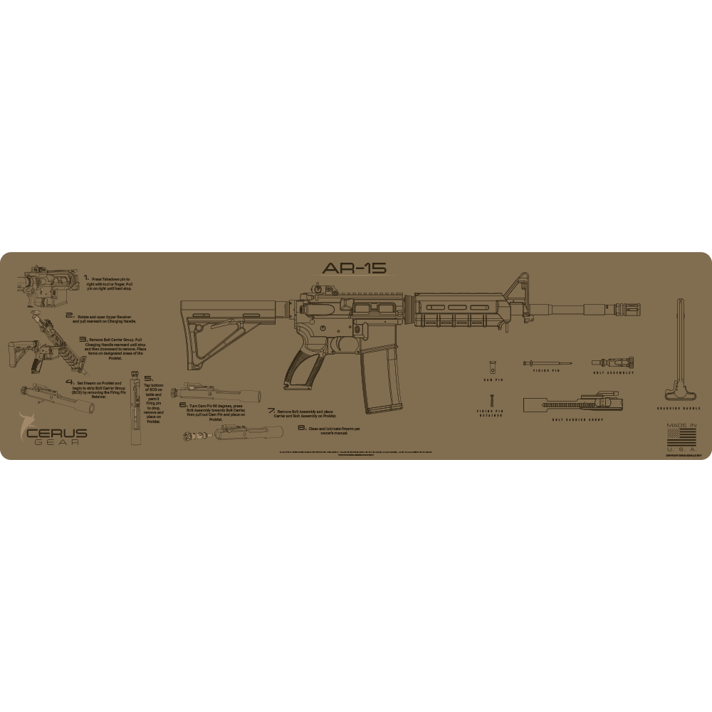 COOL COYOTE TAN HUGE GUN CLEANING MAT FOR AR