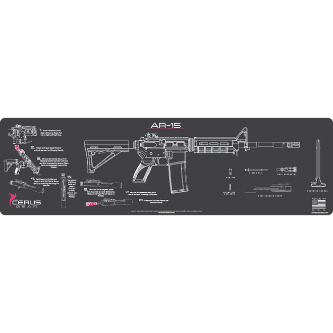 BIGGEST and BEST AR-15 Cleaning Mat with Guide