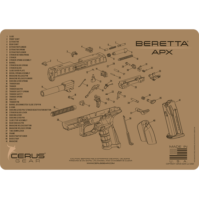 Beretta® APX Schematic Handgun Mat