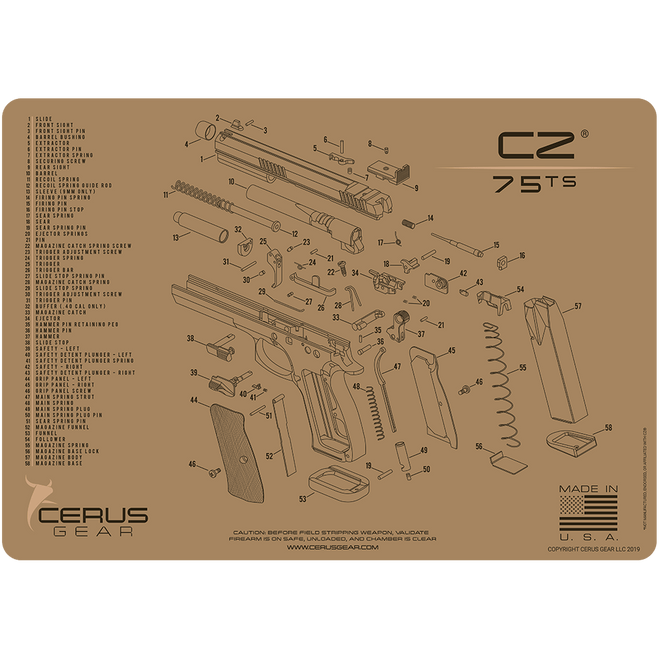 CZ® 75 TS Schematic Handgun Mat