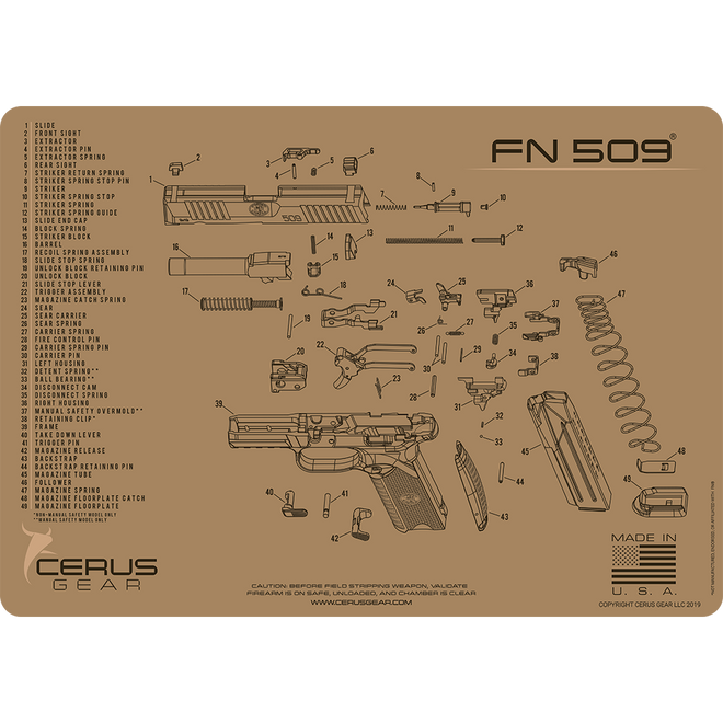 FN 509® Schematic Handgun Mat