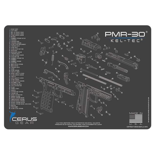 Kel-Tec® PMR-30 Schematic Handgun Mat
