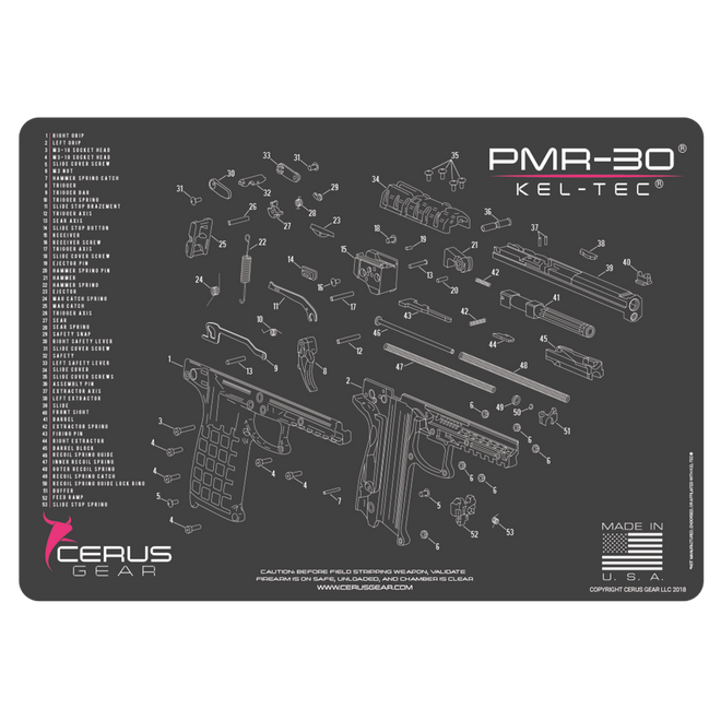 Kel-Tec® PMR-30 Schematic Handgun Mat