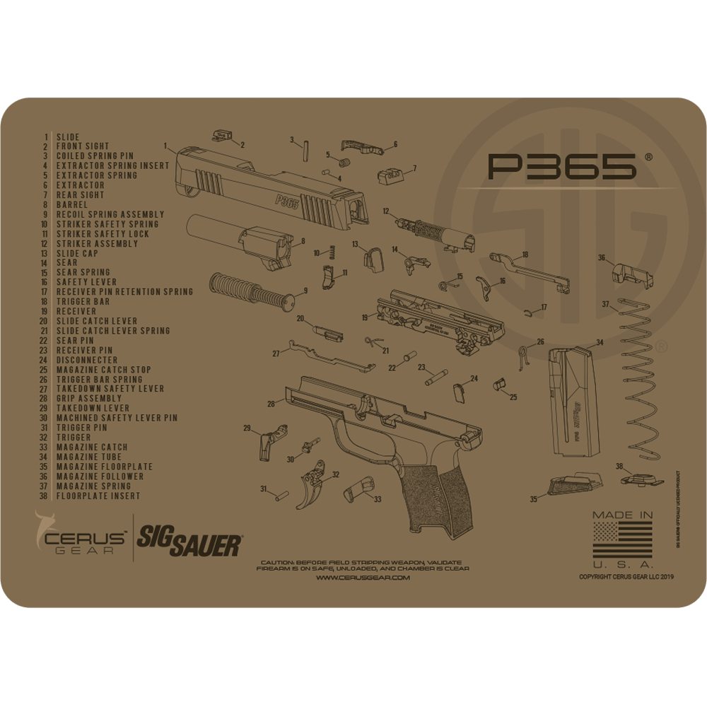 SIG SAUER® P365 Schematic Handgun Mat