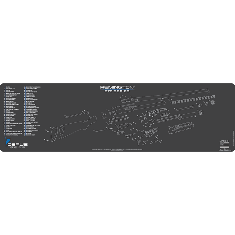 Remington 870 Schematic Magnum Gun Mat