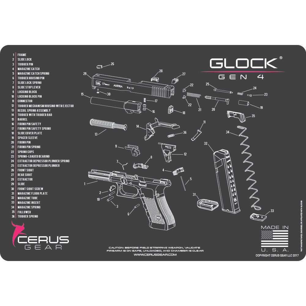 ACCURATE GLOCK GEN 4 CLEANING MAT