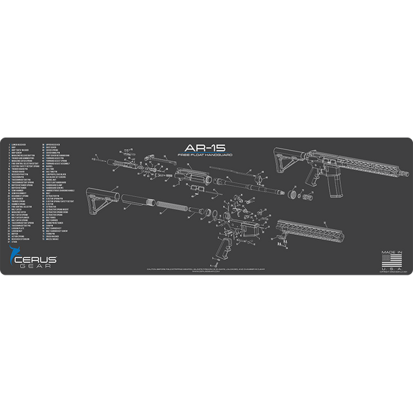 AR-15 Free Float Handguard Schematic Rifle Mat