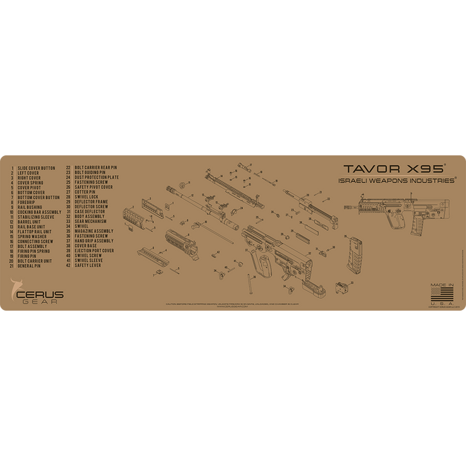 IWI Tavor X95 Schematic Rifle Mat