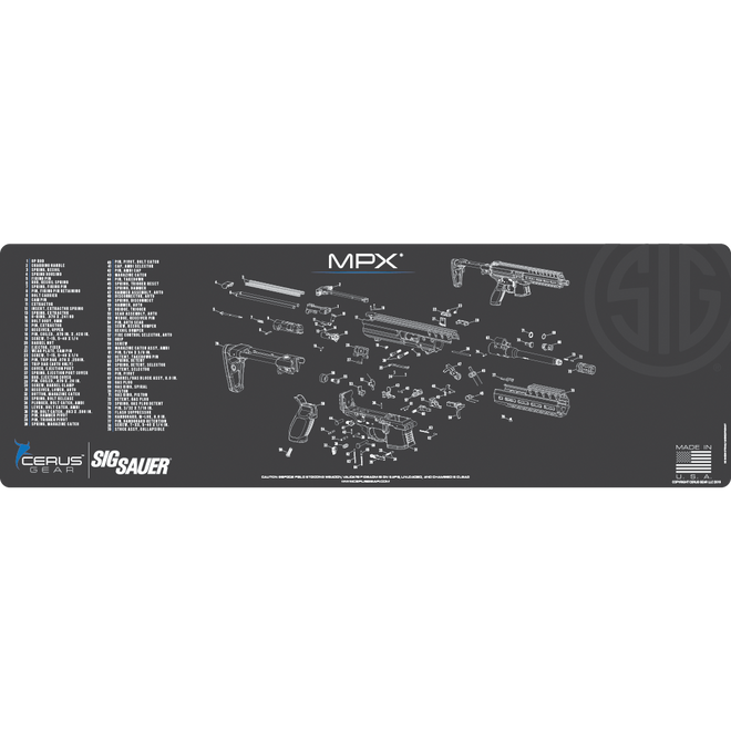 MPX Gun cleaning mat parts list armors mat