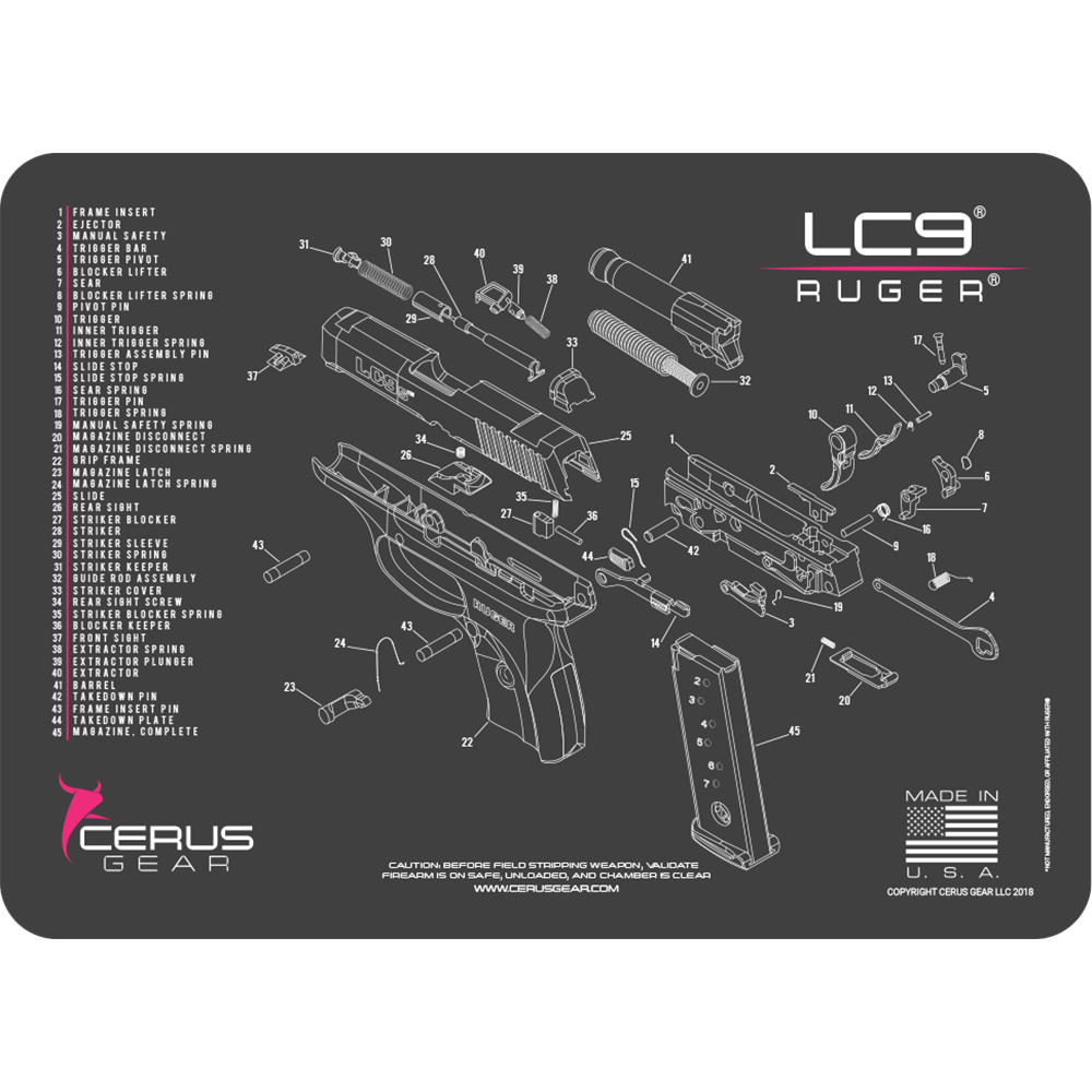 Best Concealed Carry Cleaning Mat Ruger LC9
