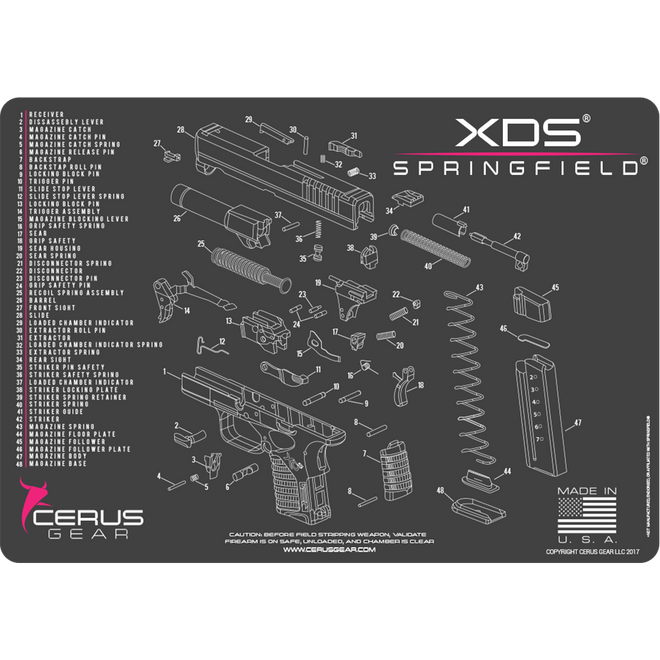 Springfield® XDS® Schematic Handgun Mat